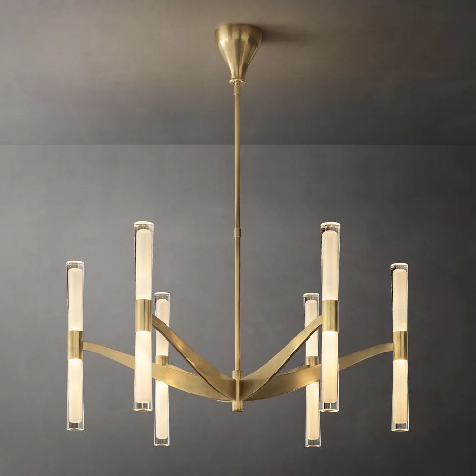 Brilora Etched Wave Round Chandelier 40"