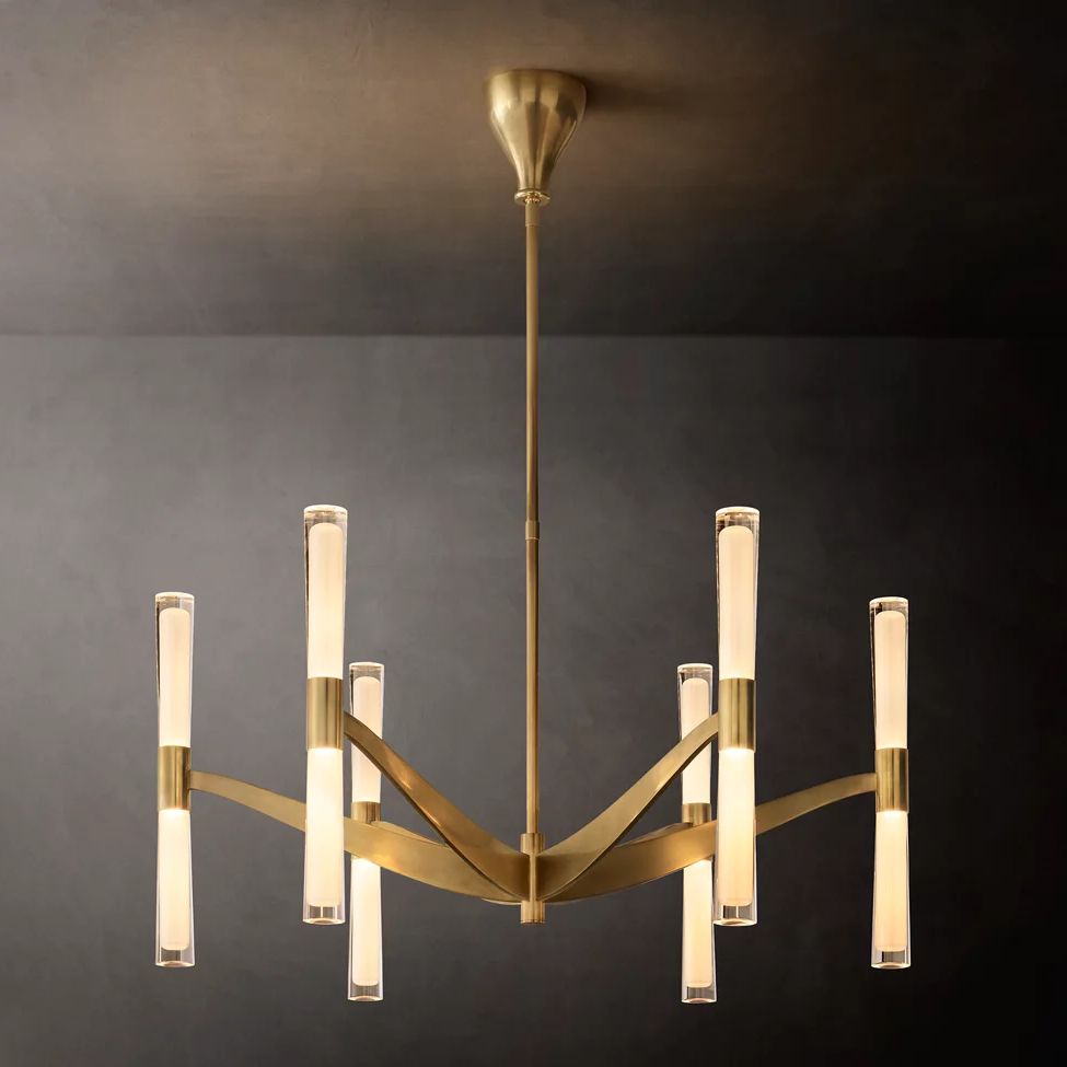 Brilora Etched Wave Round Chandelier 40"