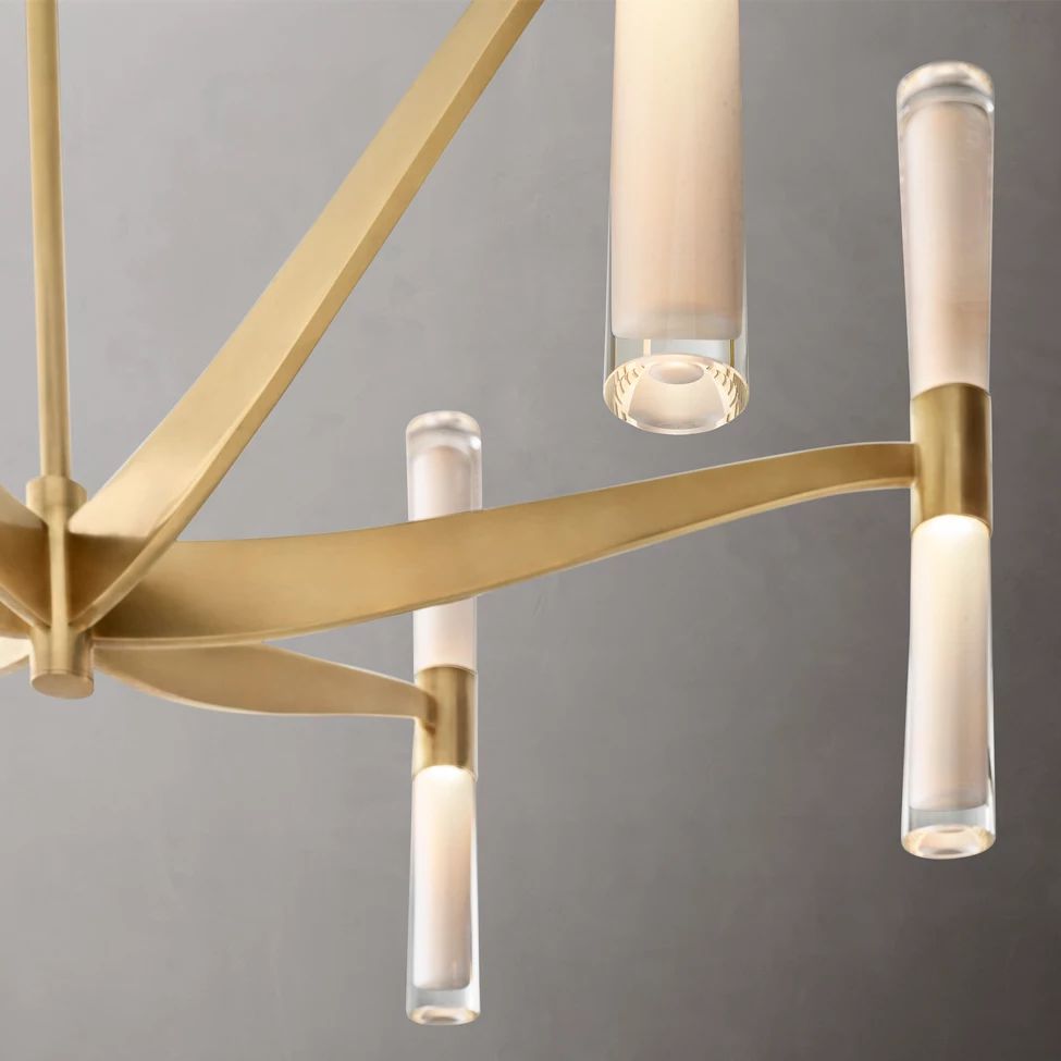 Brilora Etched Wave Round Chandelier 40"
