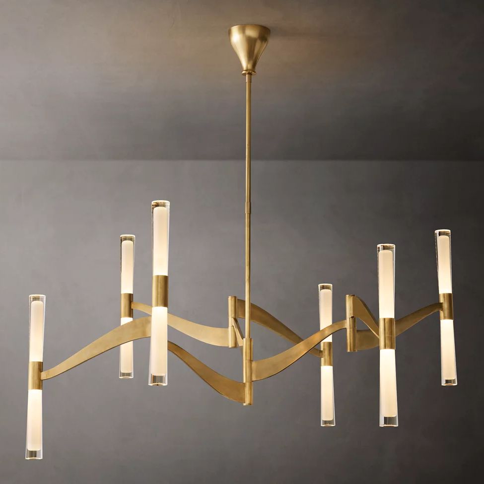 Brilora Etched Wave Mobile Chandelier 54"