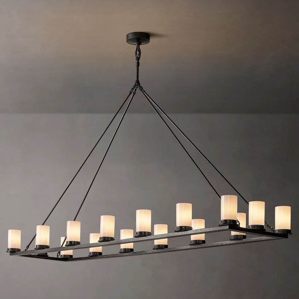 Ondra Flare Burnt Linear Chandelier 72"