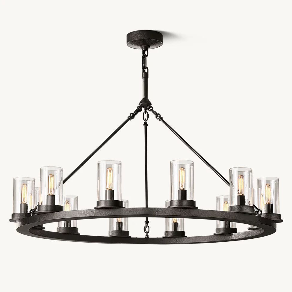 Ondra Flare Burnt Round Chandelier 36"
