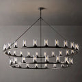 Ondra Flare Burnt Two-Tier Round Chandelier 72"