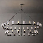 Ondra Flare Burnt Two-Tier Round Chandelier 72"