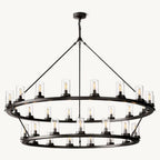 Ondra Flare Burnt Two-Tier Round Chandelier 60"