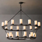 Ondra Flare Burnt Two-Tier Round Chandelier 48"