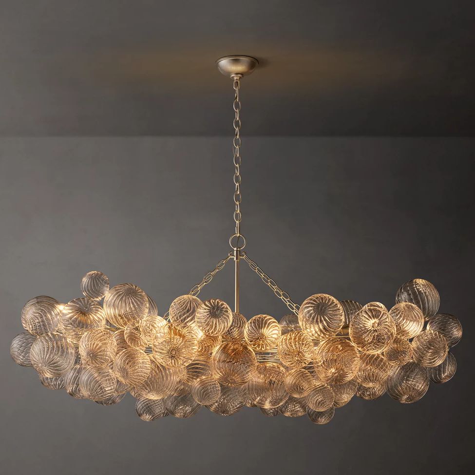 Dorian Swirled Glass Linear Chandelier 63"