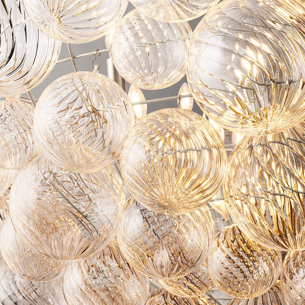 Dorian Swirled Glass Linear Chandelier 63"