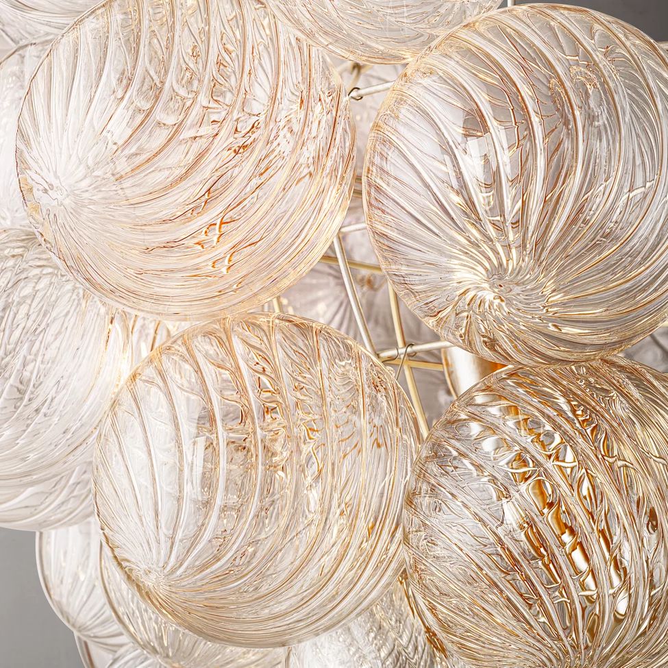 Dorian Swirled Glass Ring Chandelier 63"