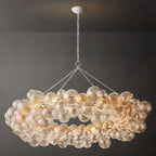 Dorian Swirled Glass Ring Chandelier 63"