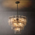 Lattice Module Glass Tiered Round Chandelier 36"