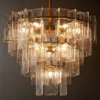 Lattice Module Glass Tiered Round Chandelier 36"