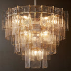 Lattice Module Glass Tiered Round Chandelier 36"