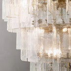 Lattice Module Glass Tiered Round Chandelier 47"