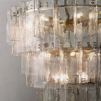 Lattice Module Glass Tiered Round Chandelier 47"