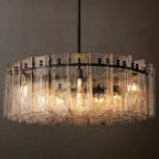 Lattice Module Glass Round Chandelier 37"