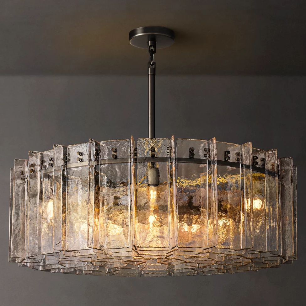 Lattice Module Glass Round Chandelier 48"