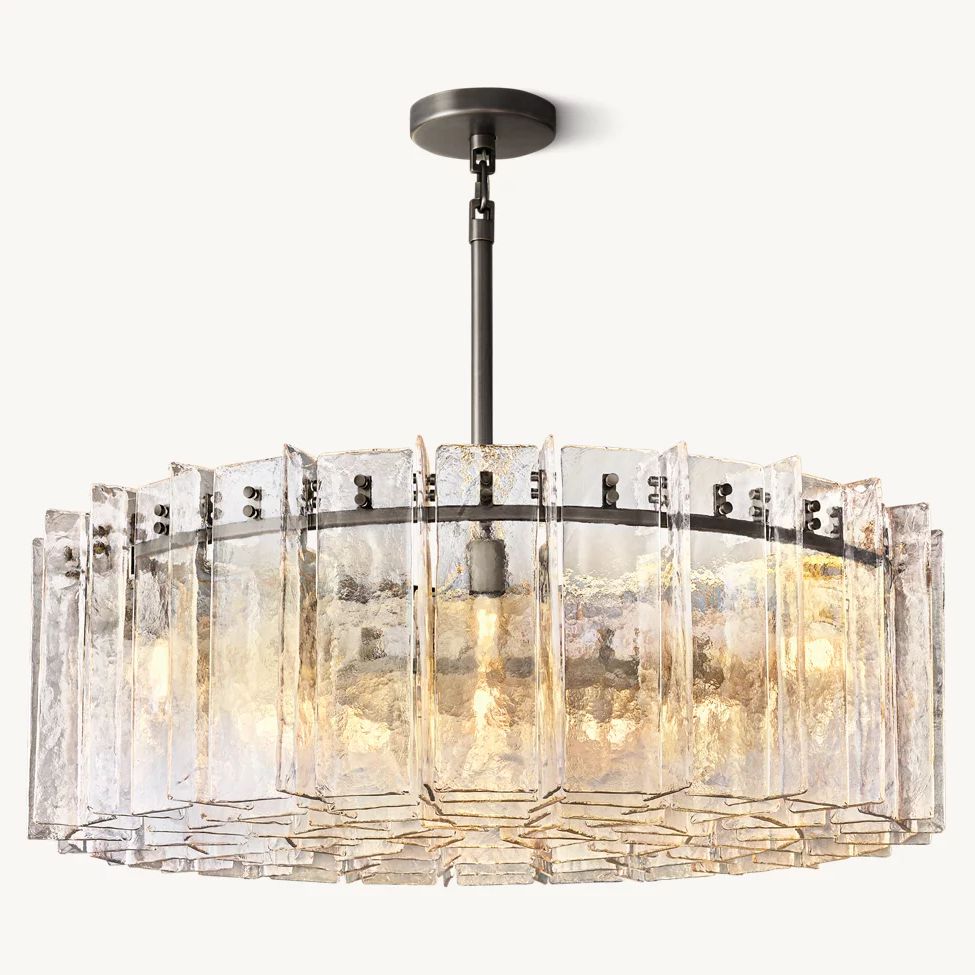 Lattice Module Glass Round Chandelier 48"