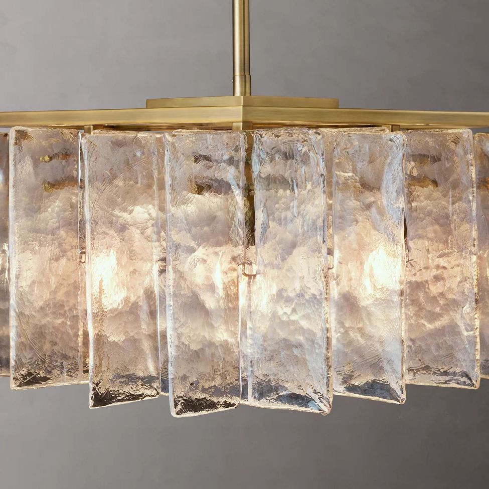 Lattice Module Glass Rectangular Chandelier 49"