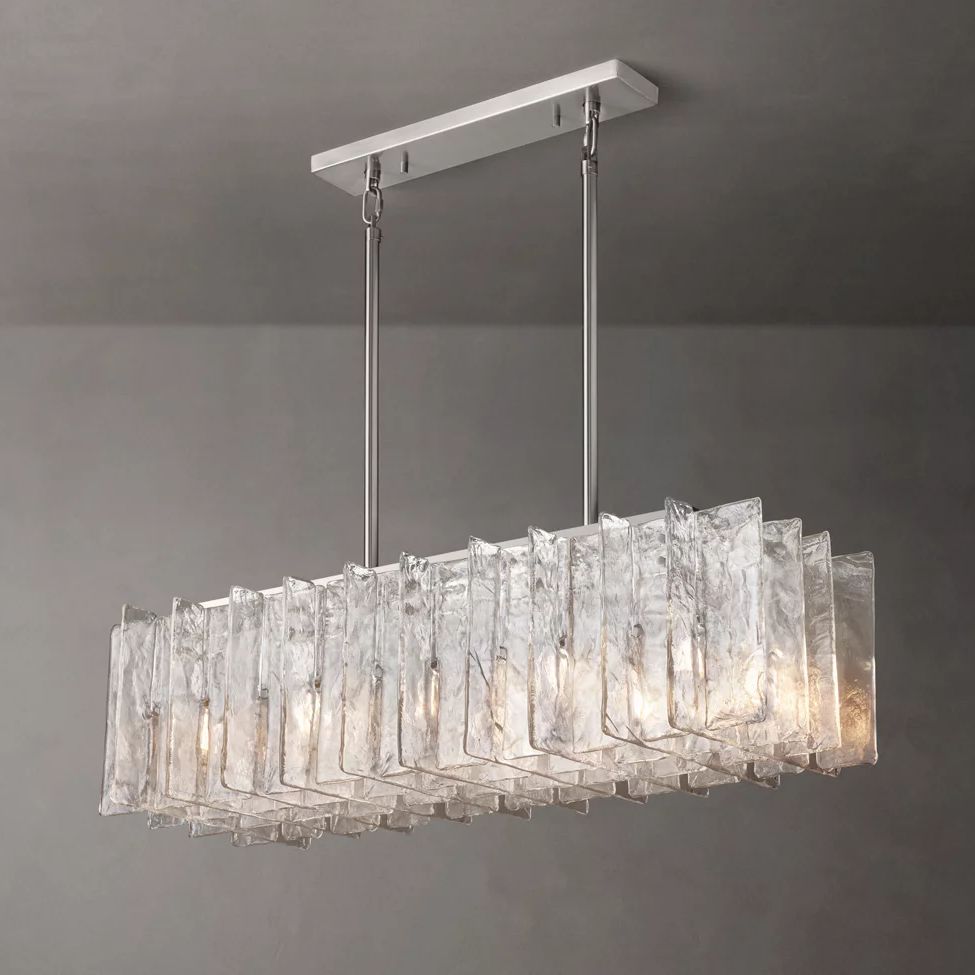 Lattice Module Glass Rectangular Chandelier 49"