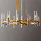 Ravelle Clear Glass Round Chandelier 36"