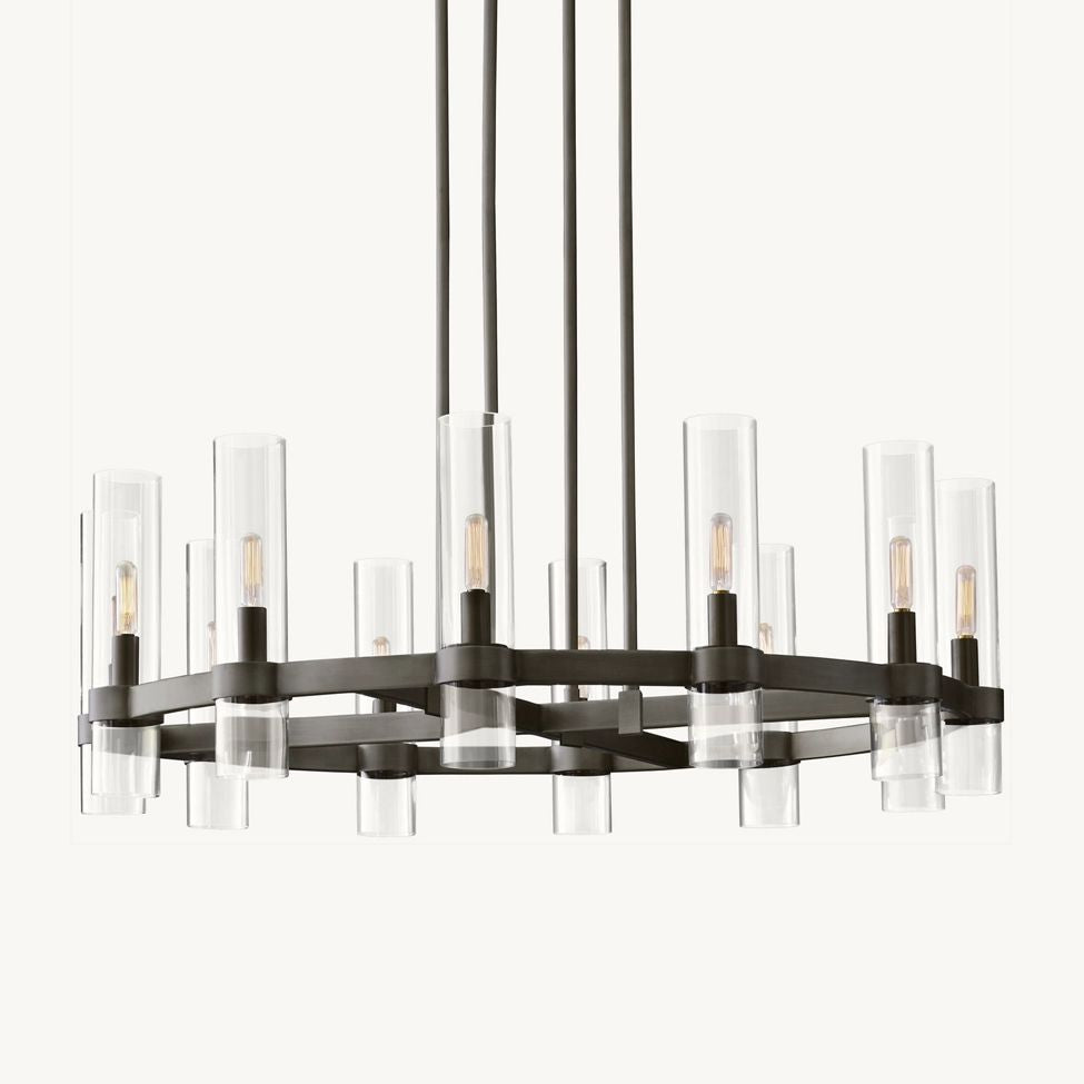 Ravelle Clear Glass Round Chandelier 36"