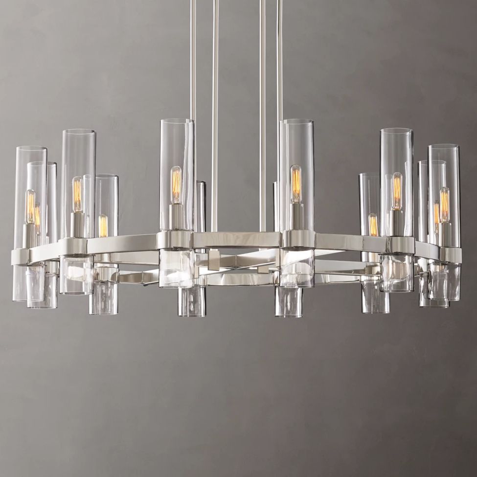 Ravelle Clear Glass Round Chandelier 36"