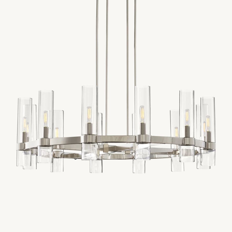 Ravelle Clear Glass Round Chandelier 36"
