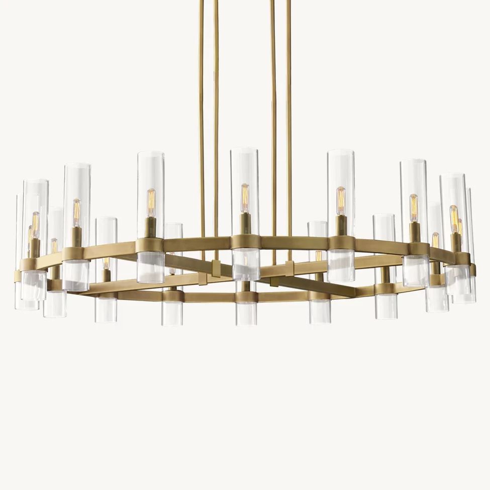 Ravelle Clear Glass Round Chandelier 48"