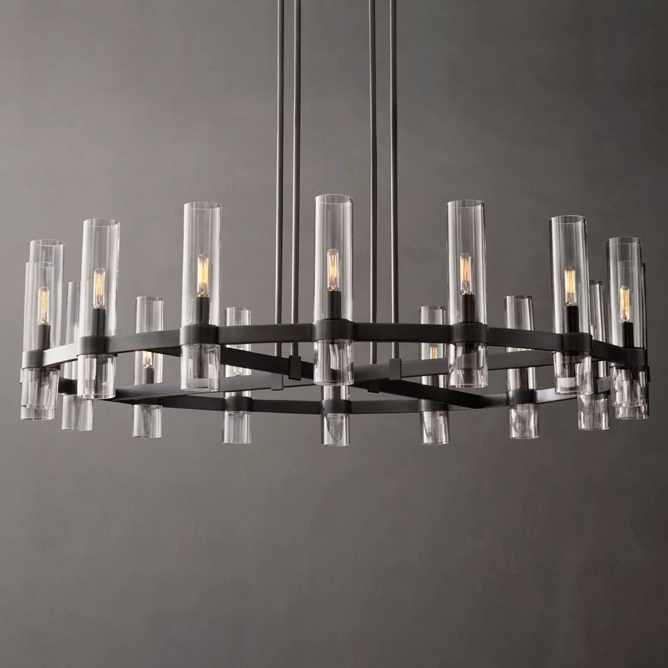 Ravelle Clear Glass Round Chandelier 48"