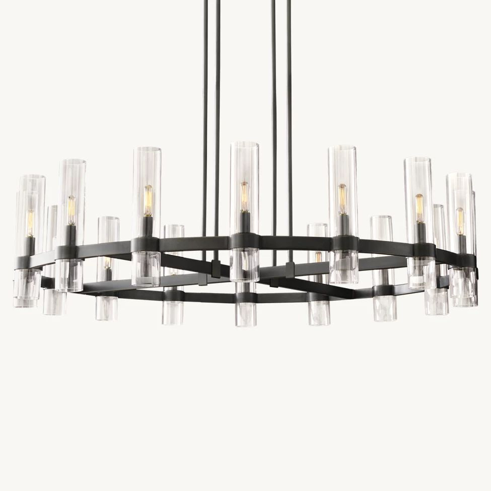 Ravelle Clear Glass Round Chandelier 48"