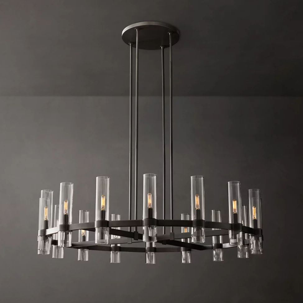 Ravelle Clear Glass Round Chandelier 48"