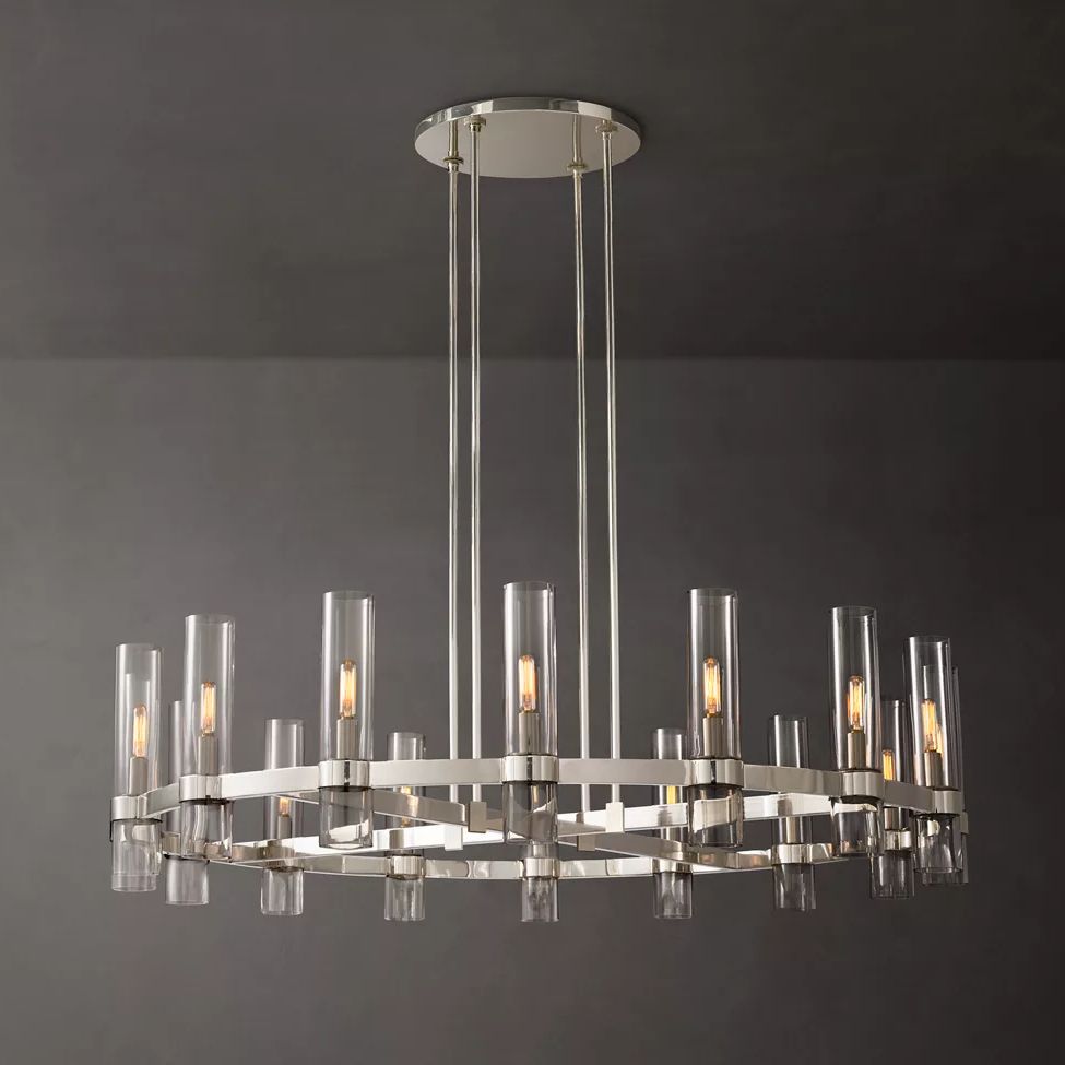 Ravelle Clear Glass Round Chandelier 48"