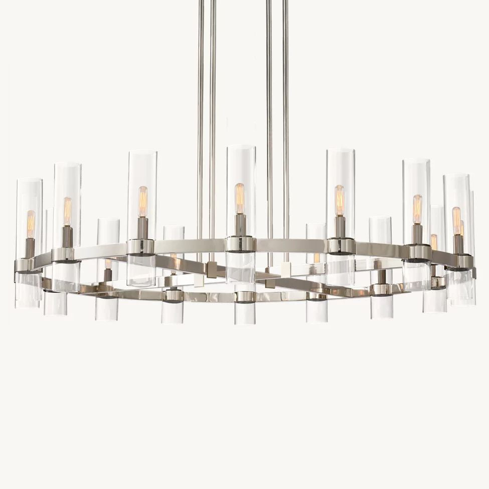 Ravelle Clear Glass Round Chandelier 48"