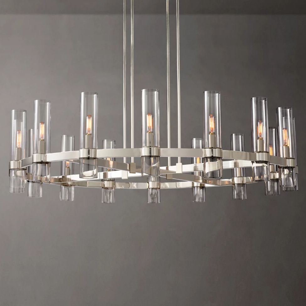 Ravelle Clear Glass Round Chandelier 48"