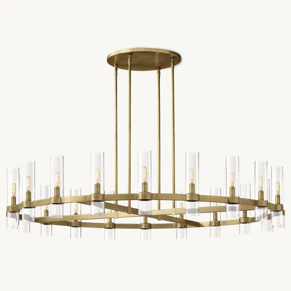 Ravelle Clear Glass Round Chandelier 60"