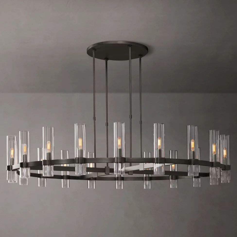 Ravelle Clear Glass Round Chandelier 60"