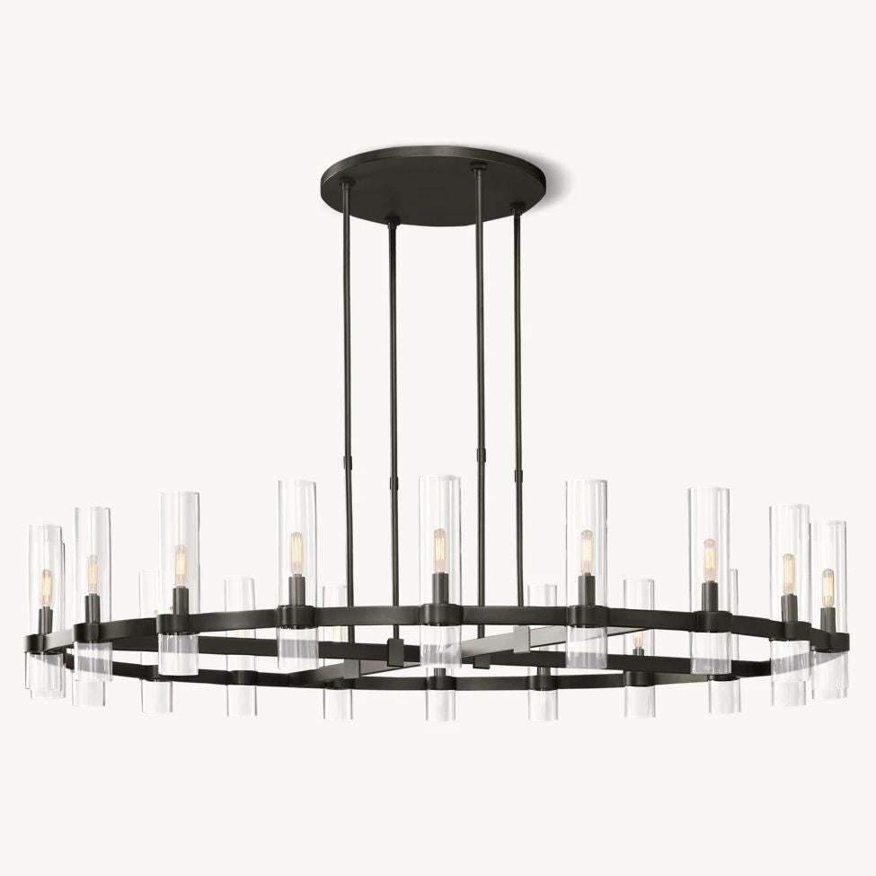 Ravelle Clear Glass Round Chandelier 60"