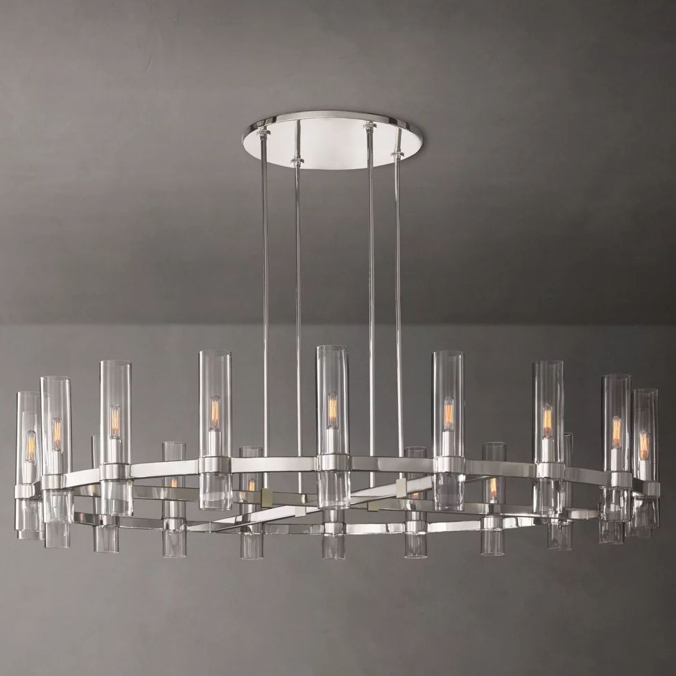 Ravelle Clear Glass Round Chandelier 60"