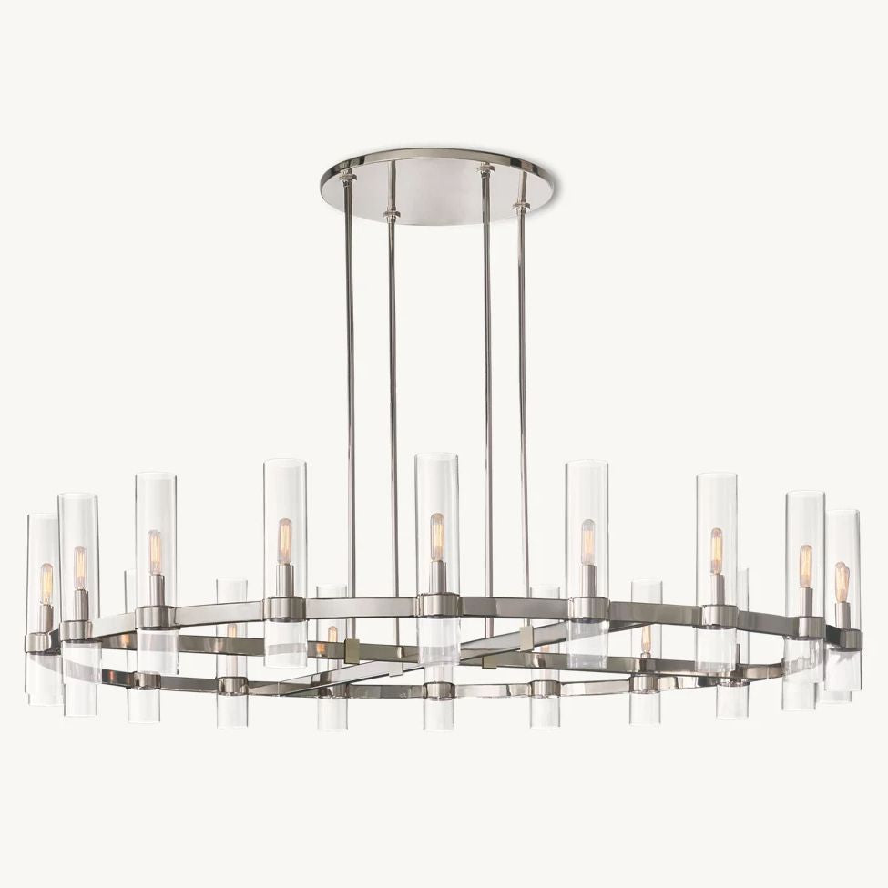 Ravelle Clear Glass Round Chandelier 60"
