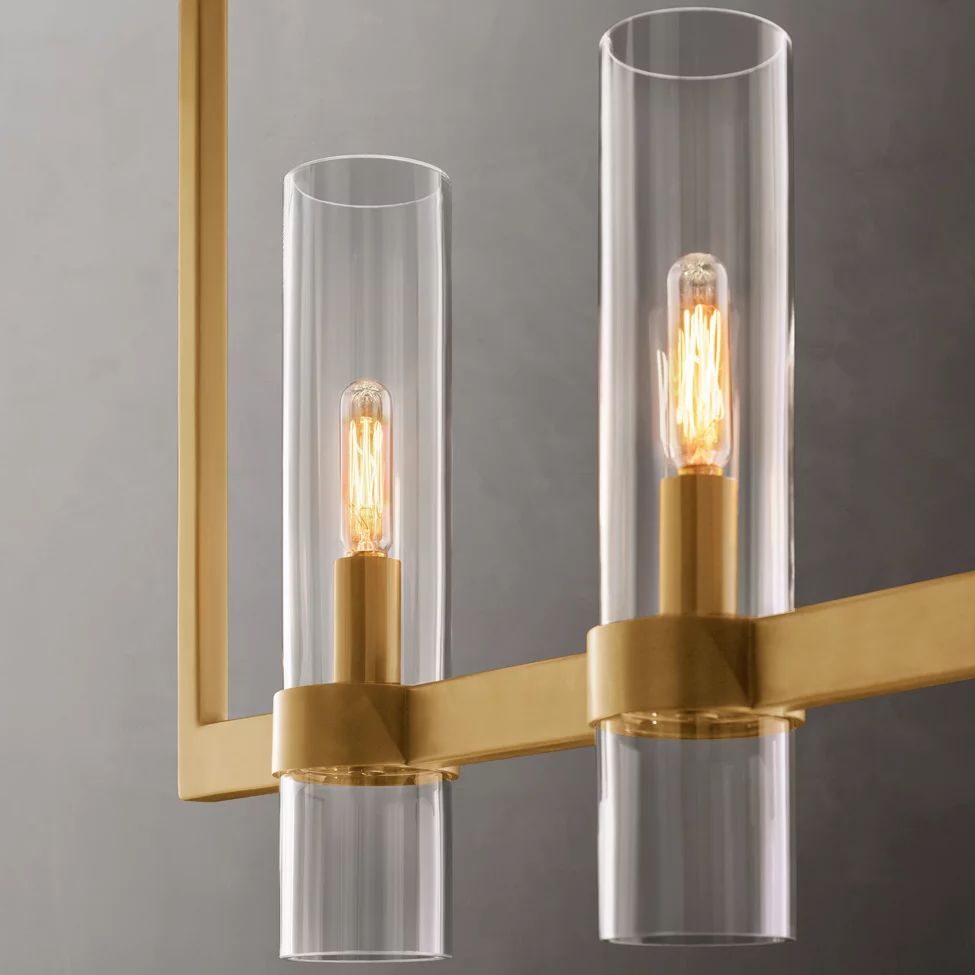 Ravelle Clear Glass Linear Chandelier 59"