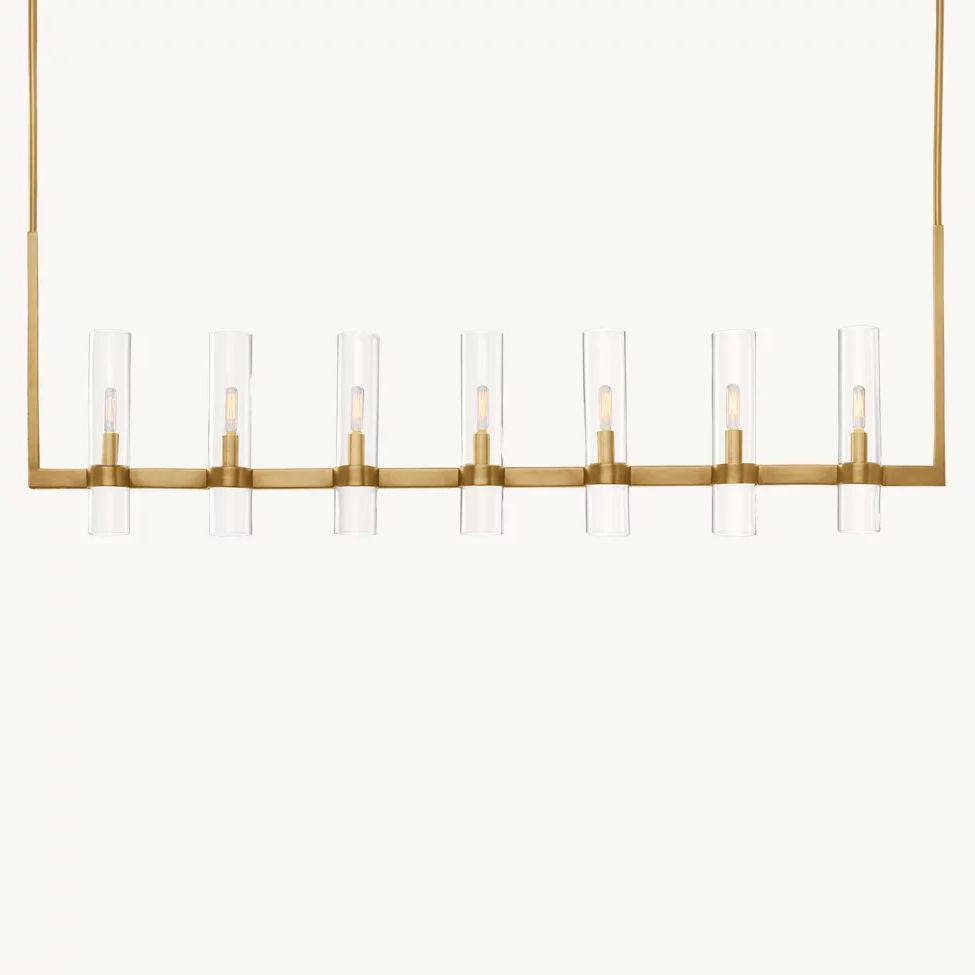 Ravelle Clear Glass Linear Chandelier 59"