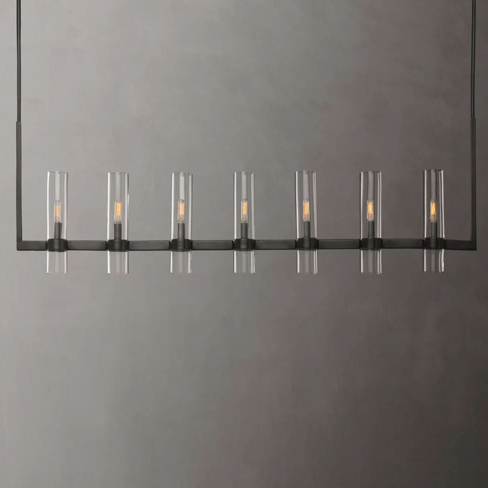 Ravelle Clear Glass Linear Chandelier 59"