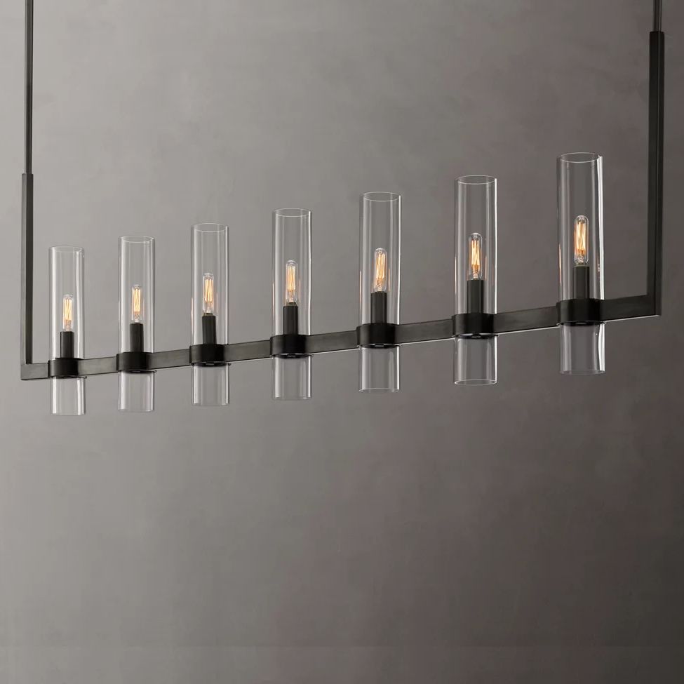 Ravelle Clear Glass Linear Chandelier 59"