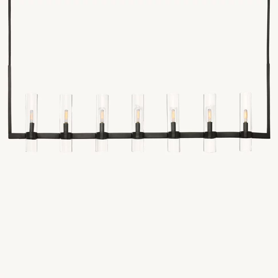 Ravelle Clear Glass Linear Chandelier 59"