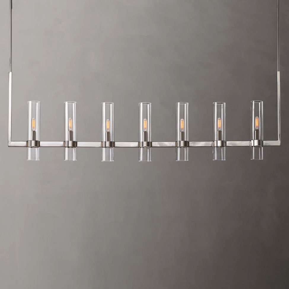 Ravelle Clear Glass Linear Chandelier 59"