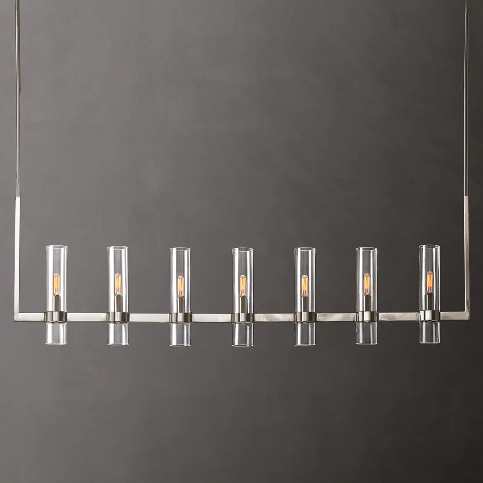 Ravelle Clear Glass Linear Chandelier 59"