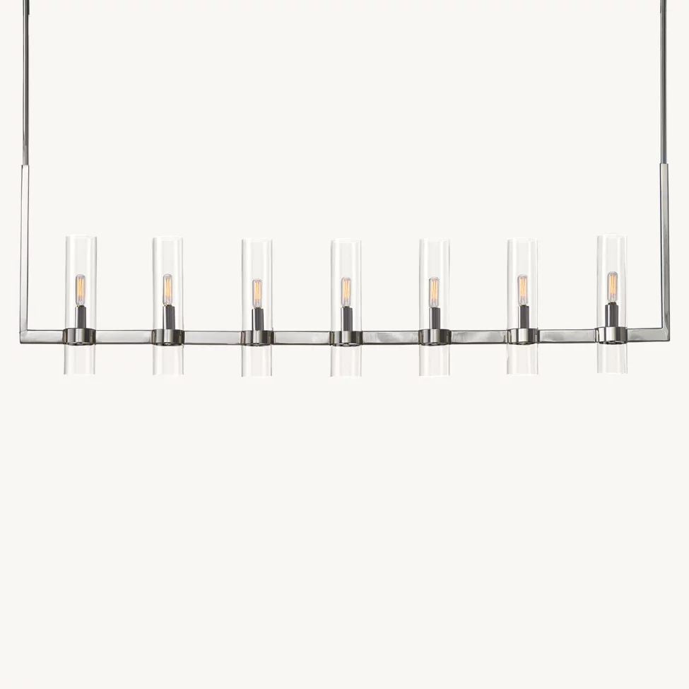 Ravelle Clear Glass Linear Chandelier 59"