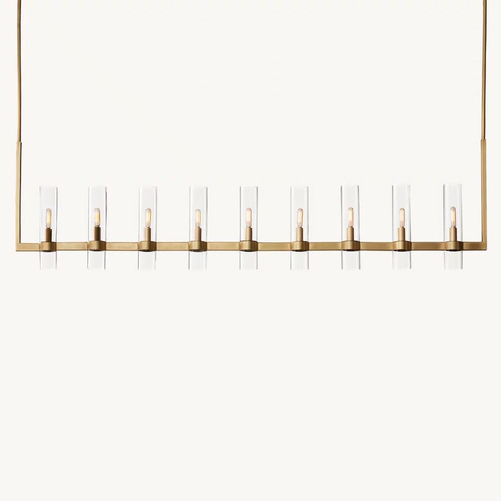 Ravelle Clear Glass Linear Chandelier 73"
