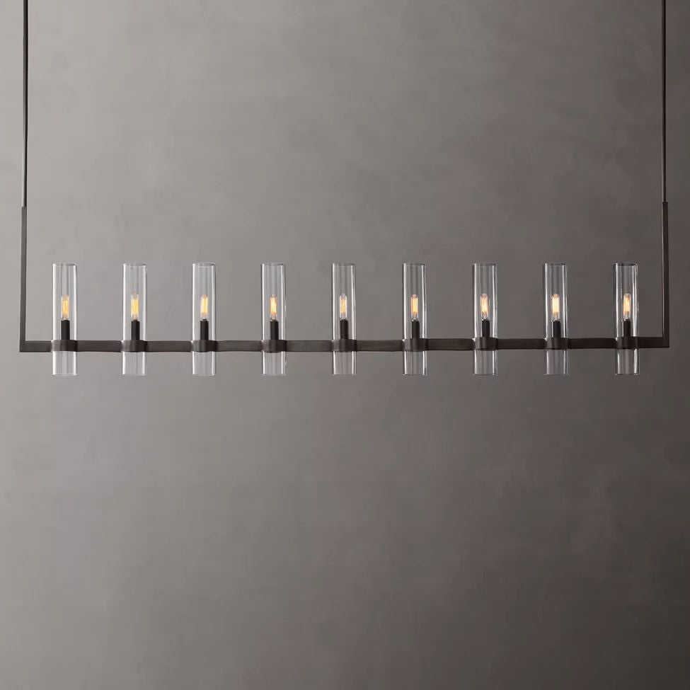 Ravelle Clear Glass Linear Chandelier 73"